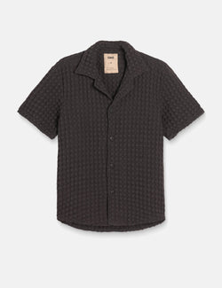 OAS Nearly Black Cuba Waffle Shirt - Black