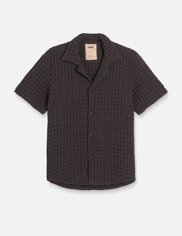 OAS Nearly Black Cuba Waffle Shirt - Black