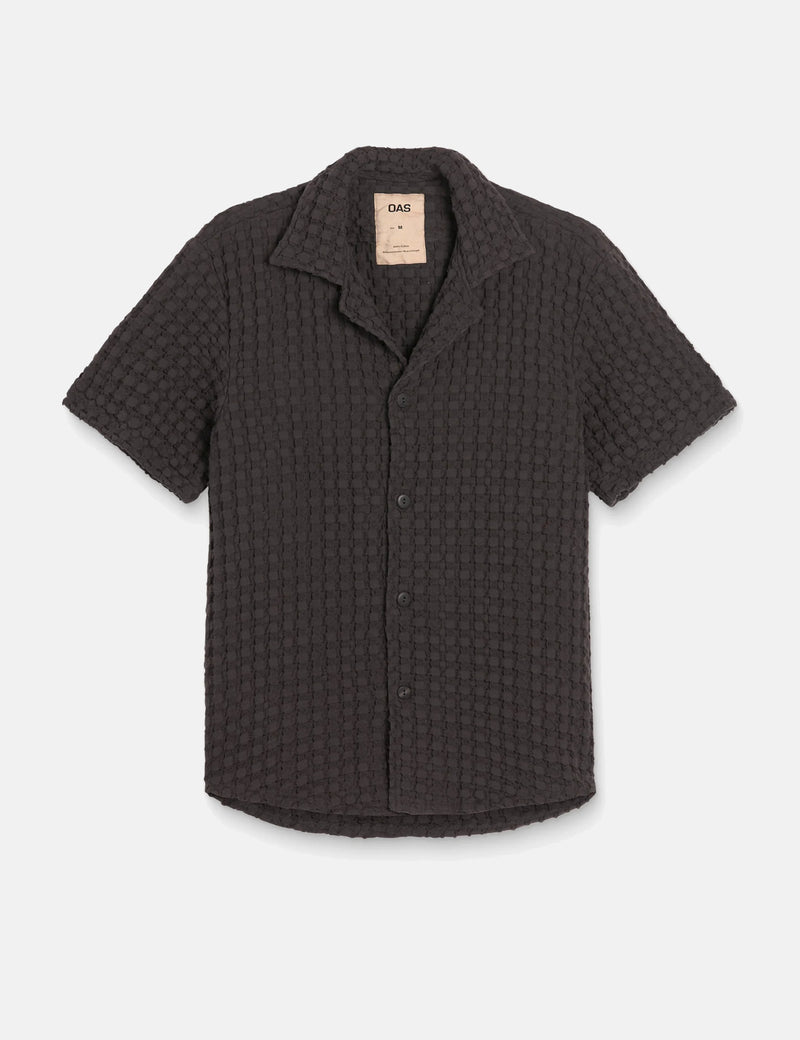 OAS Nearly Black Cuba Waffle Shirt - Black