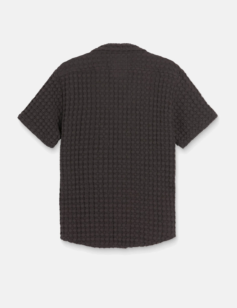 OAS Nearly Black Cuba Waffle Shirt - Black