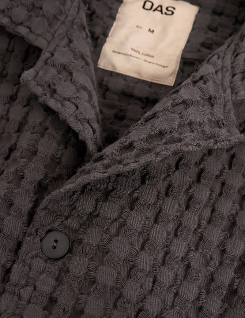 OAS Nearly Black Cuba Waffle Shirt - Black