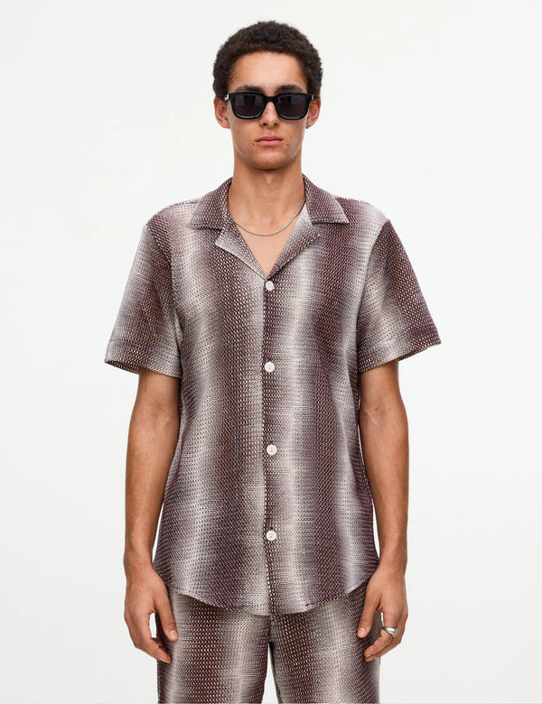 OAS Merlot Echo Cuba Net Shirt - Red