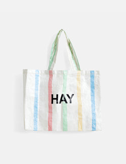 HAY Candy Stripe Shopper (Medium) - Multi Blue