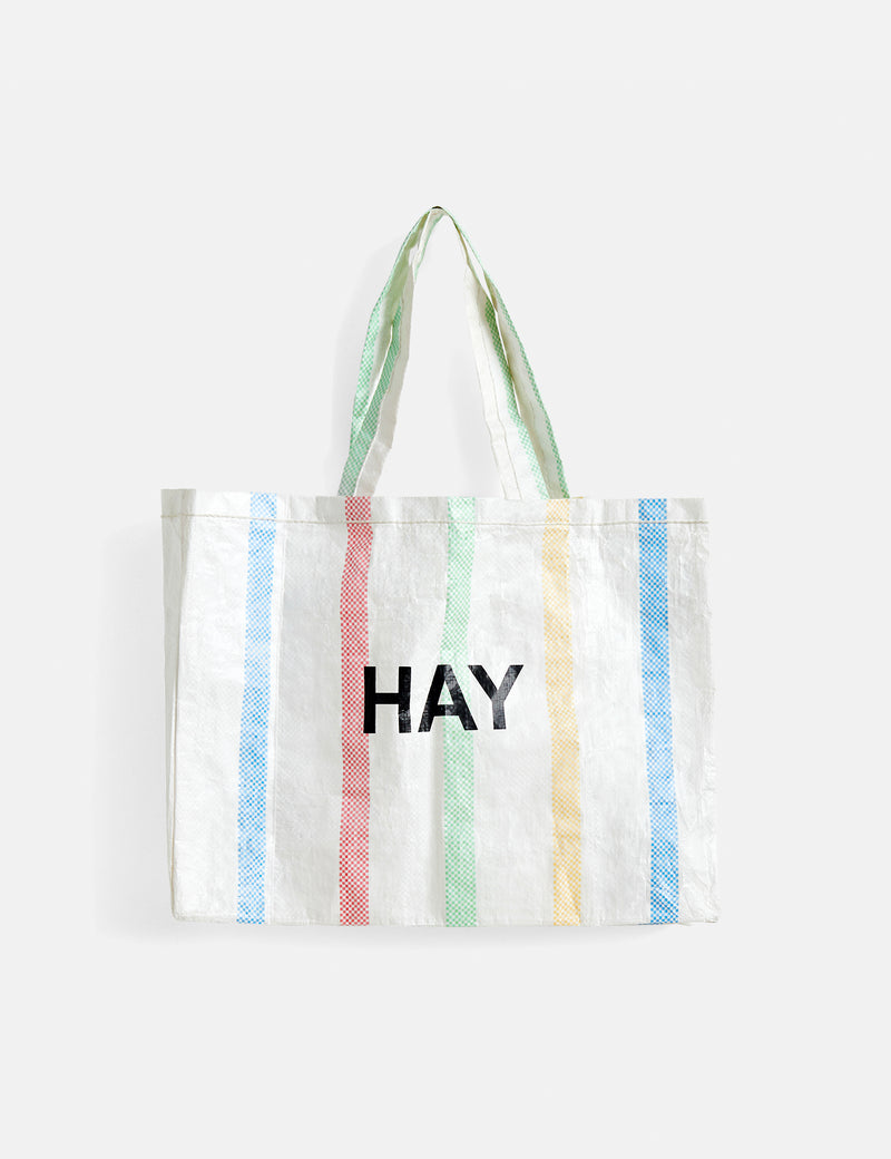 HAY Candy Stripe Shopper (Medium) - Multi Blue