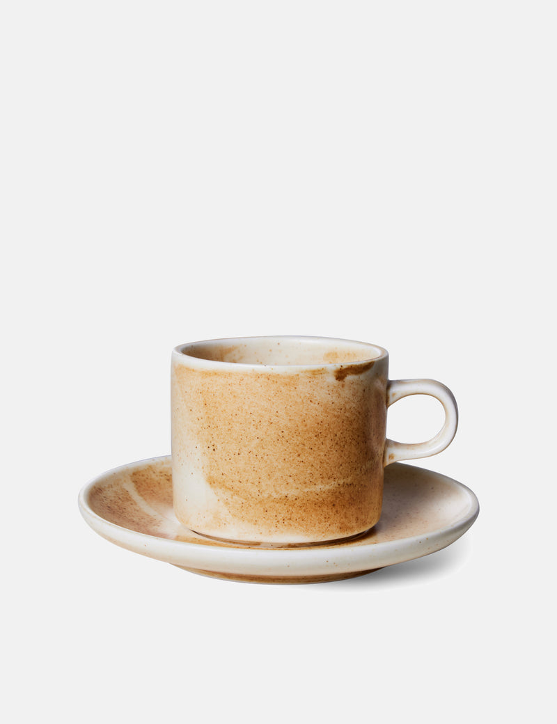HKliving Cup And Saucer - Cream/Brown