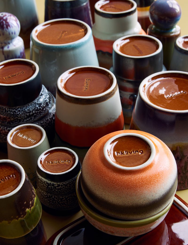Hkliving 70S Ceramics Elements Coffee Mugs (Set Of 6) - Brown Mix