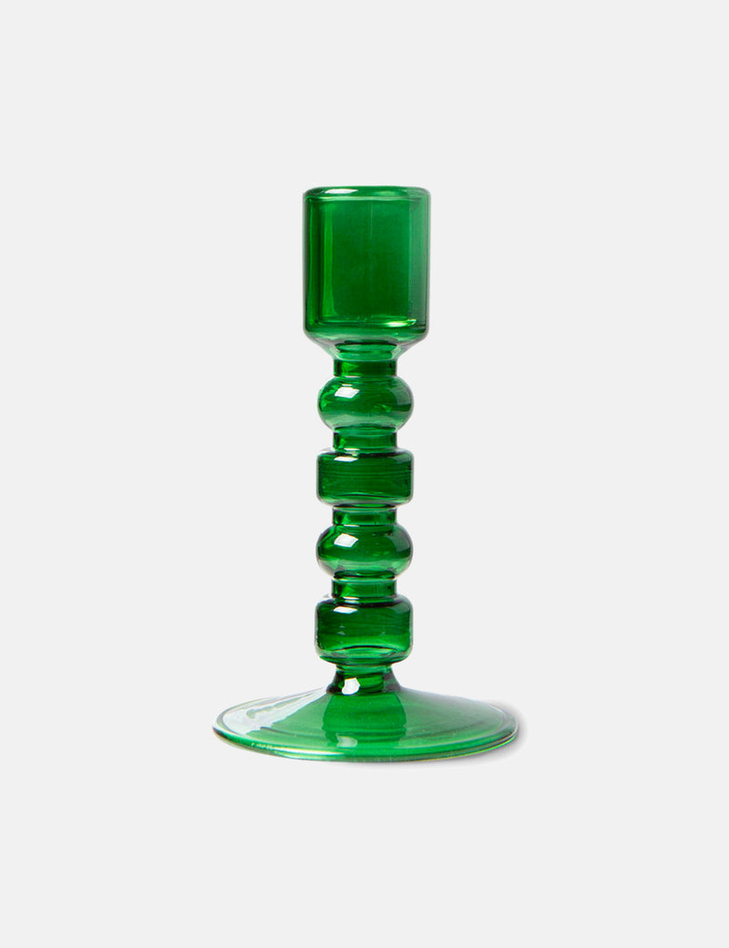HKliving The Emeralds Glass Candle Holder - Forest Green