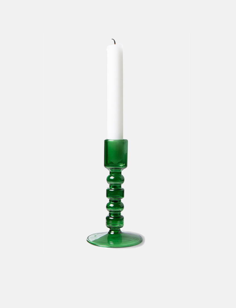 HKliving The Emeralds Glass Candle Holder - Forest Green