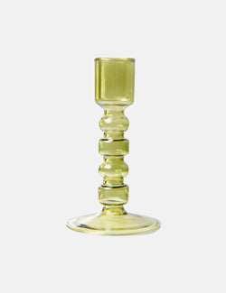 HKliving The Emeralds Glass Candle Holder - Olive Green