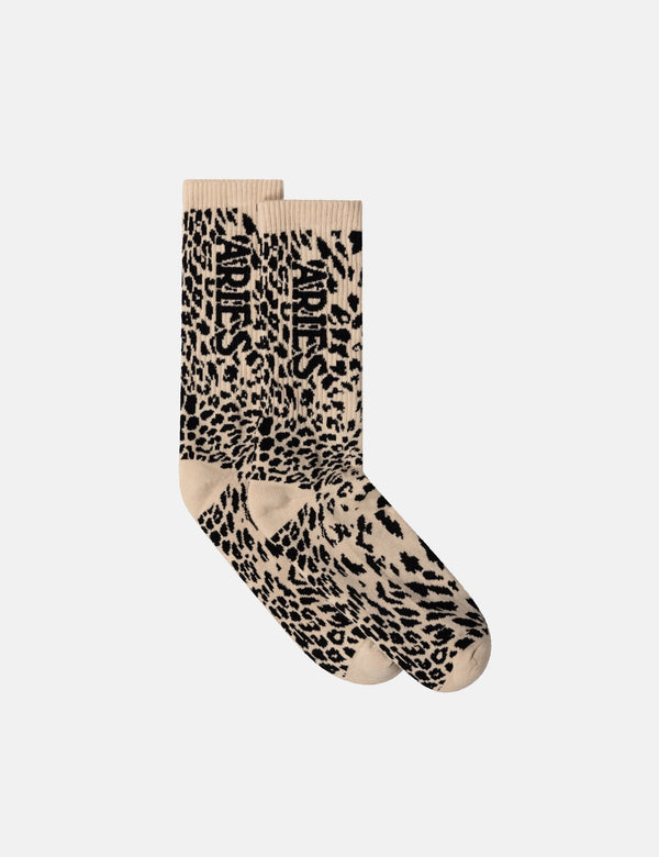 Aries J'adoro Aries Leopard Socks - Beige