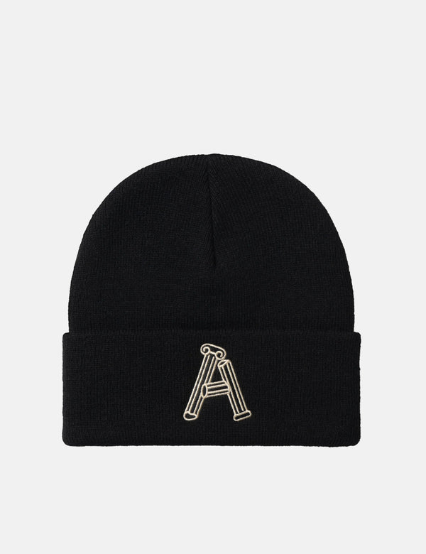 Aries Broken Column Beanie Hat - Black