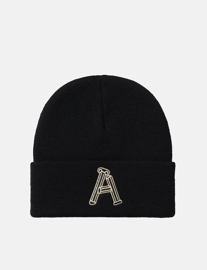 Aries Broken Column Beanie Hat - Black