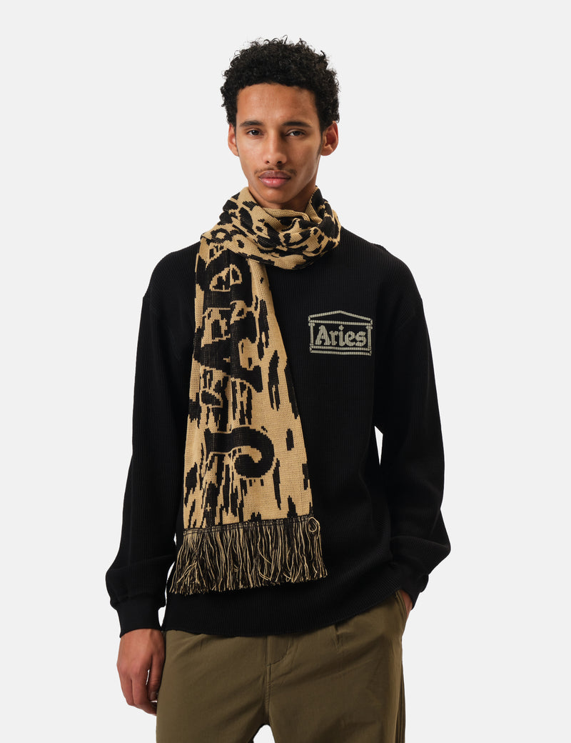 Aries J'Adoro Aries Leopard Scarf - Beige