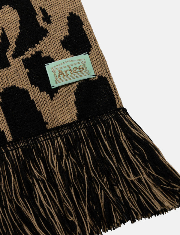 Aries J'Adoro Aries Leopard Scarf - Beige