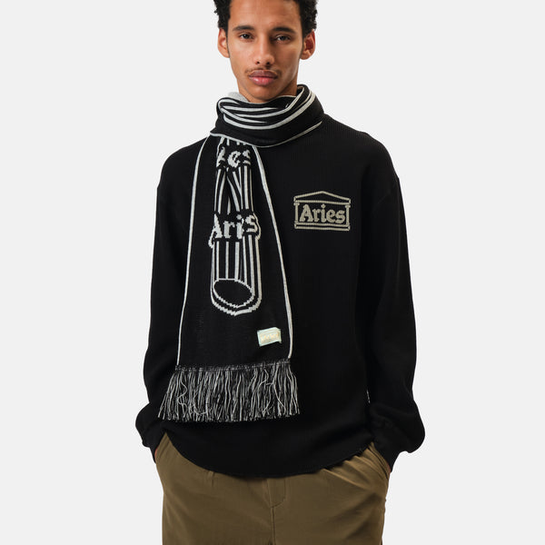 Aries column scarf ブラック マフラー スカーフ AR90107.04-BLK_1_d9714c4b-7775