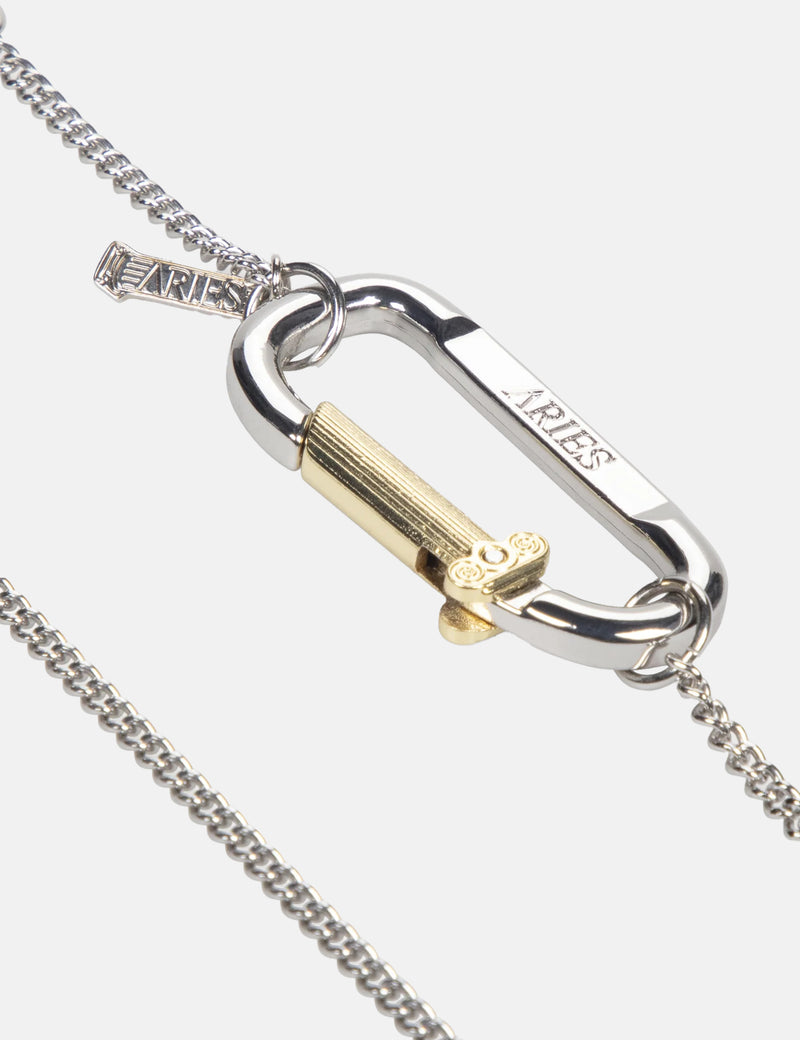 Aries Mini Carabiner Chain Necklace - Silver