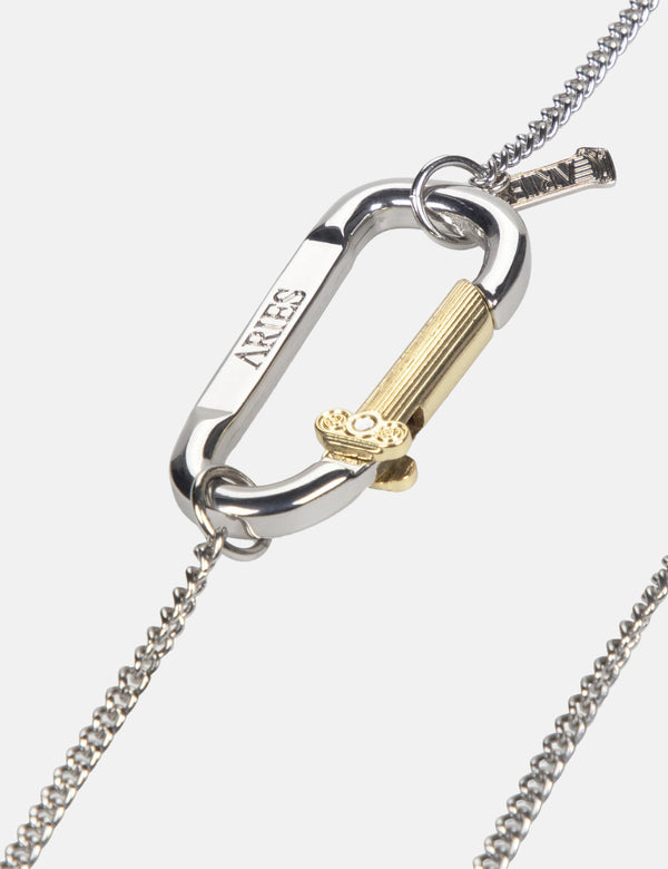 Aries Mini Carabiner Chain Necklace - Silver