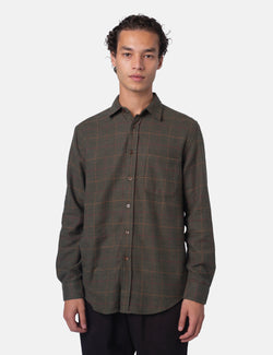Portuguese Flannel Lake Shirt - Green/Bordeaux/Brown