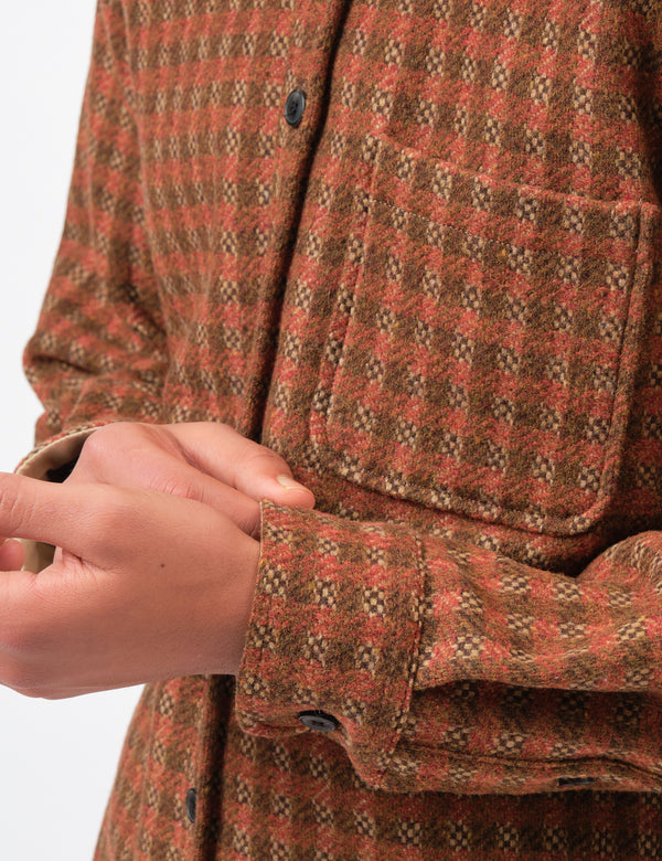 Portuguese Flannel Merino Tweed Shirt - Brown