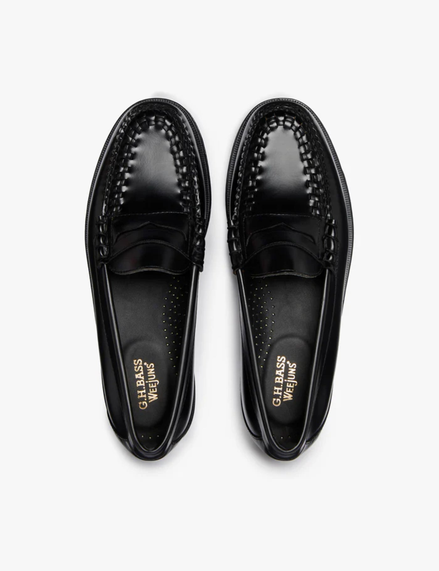 G.H. Bass Weejun Larson Weave Moc Loafer (Leather) - Black