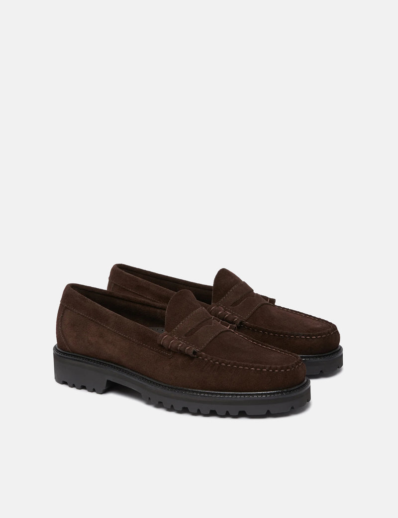 G.H. Bass Weejun 90 Larson Moc Penny Loafer (Suede) - Chocolate Brown