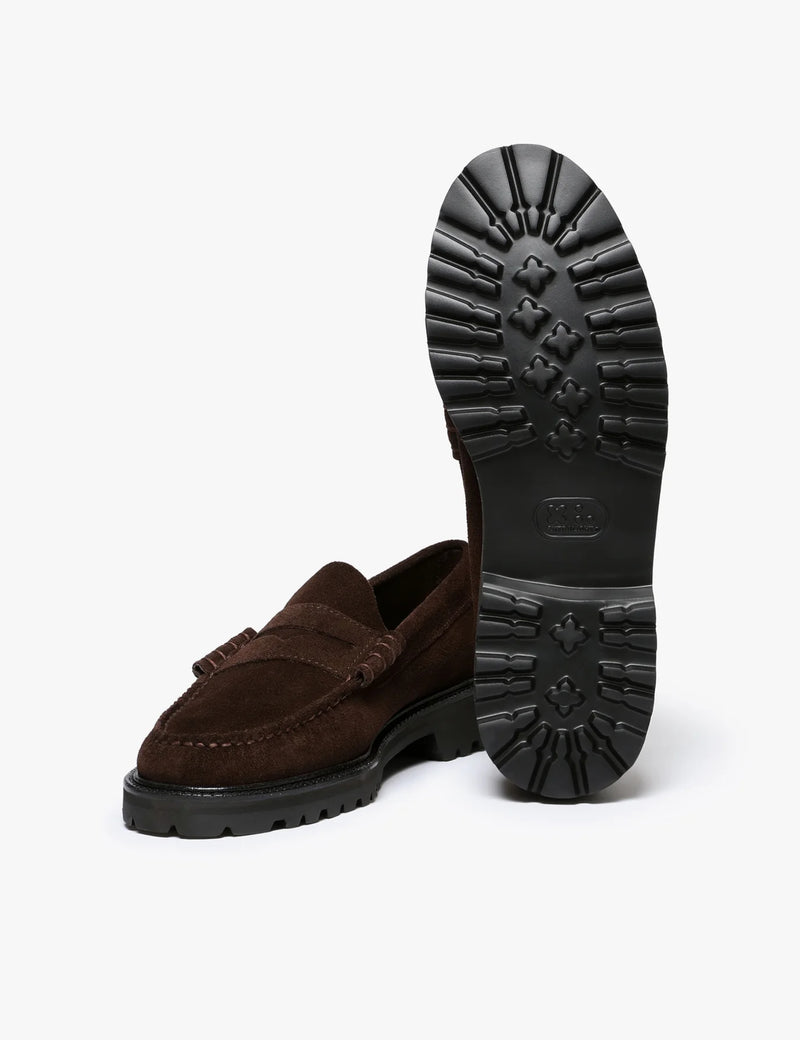 G.H. Bass Weejun 90 Larson Moc Penny Loafer (Suede) - Chocolate Brown