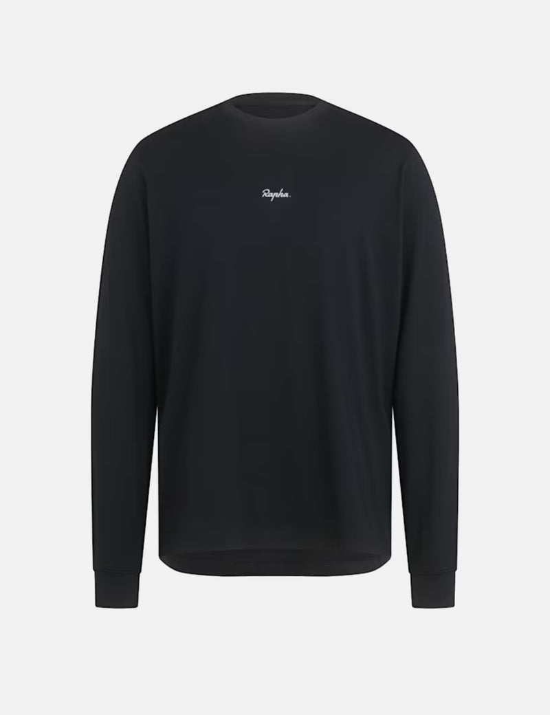 Rapha Men's Long Sleeve T-shirt (Cotton)- Black/Grey