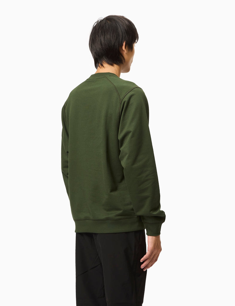 Rapha Men's Crewneck Sweatshirt (Cotton) - Deep Olive Green/Olive Green