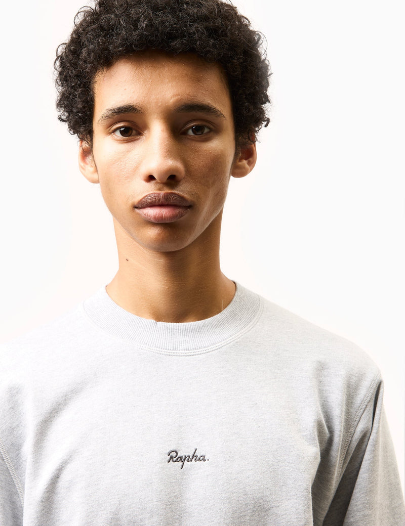 Rapha Men's Crewneck Sweatshirt (Cotton) - Light Grey Marl/Grey
