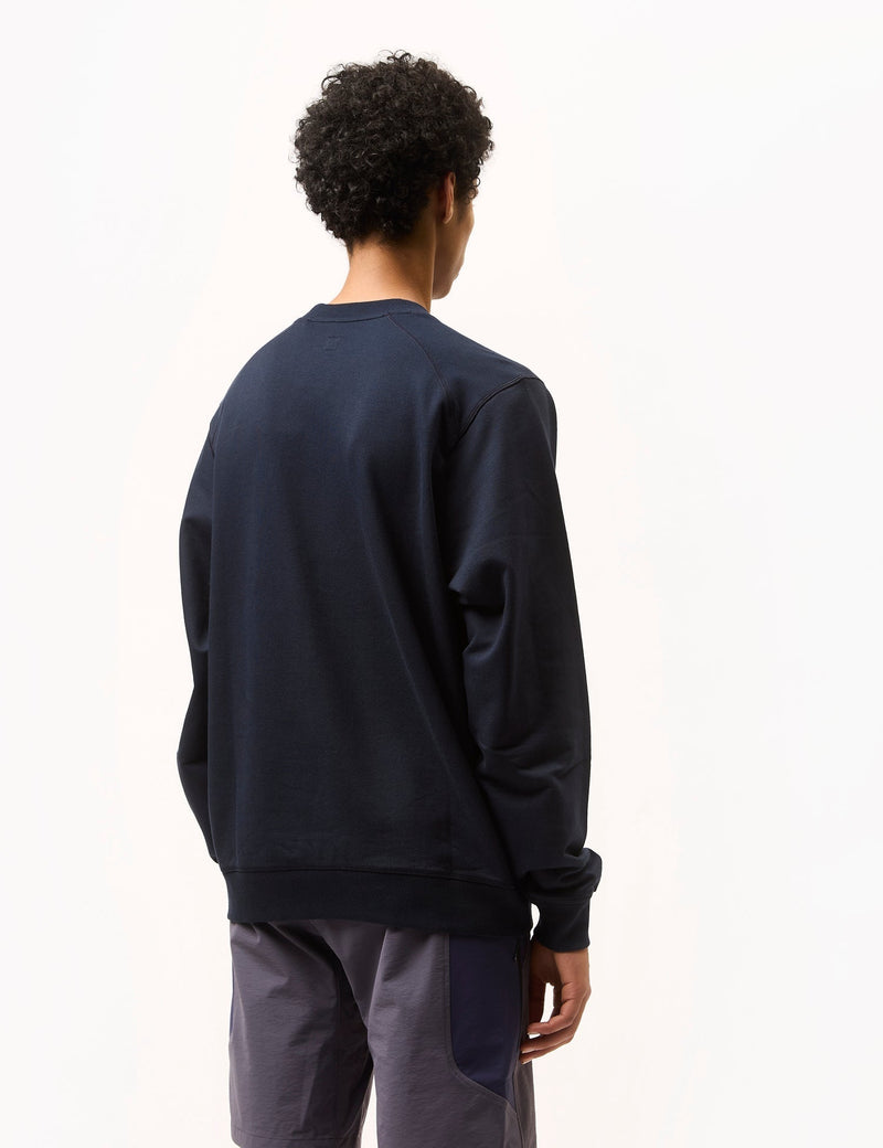 Rapha Men's Crewneck Sweatshirt (Cotton) - Dark Navy Blue/Black