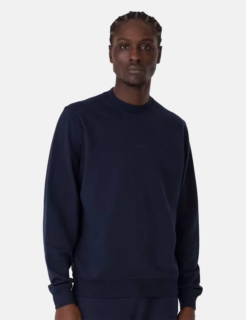 Rapha Men's Crewneck Sweatshirt (Cotton) - Dark Navy Blue/Black