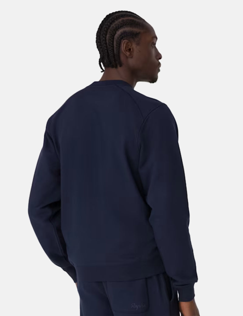 Rapha Men's Crewneck Sweatshirt (Cotton) - Dark Navy Blue/Black