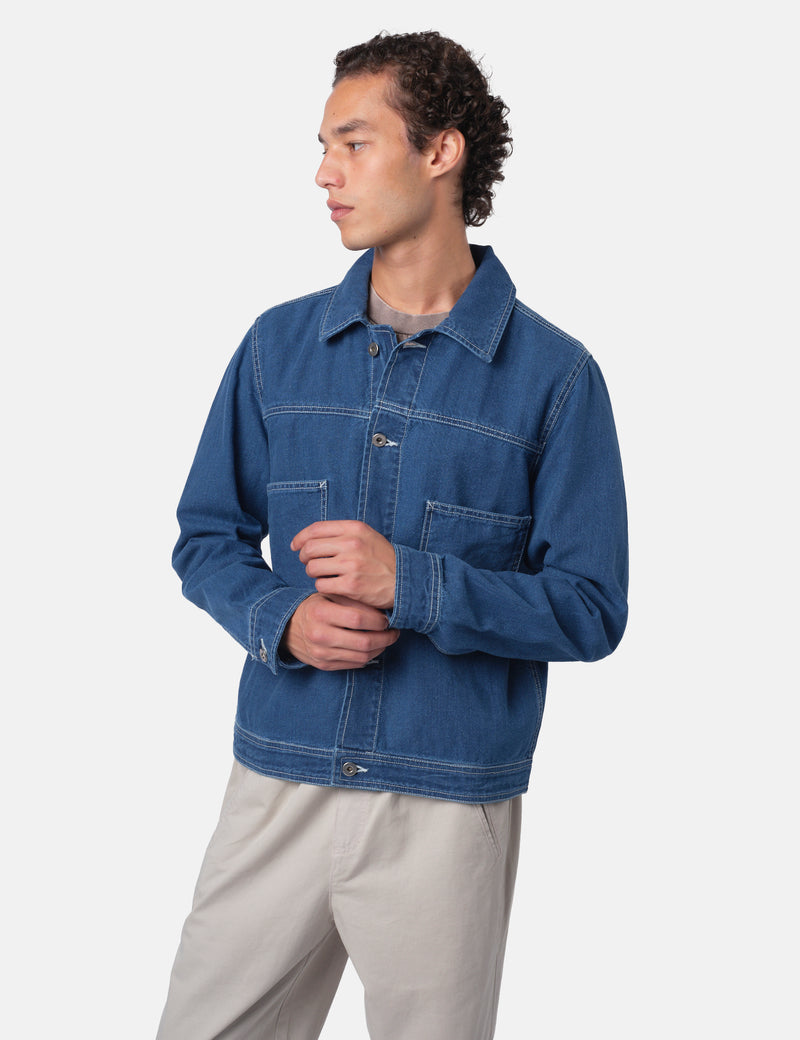 Bhode Denim Jacket - Washed Indigo Blue