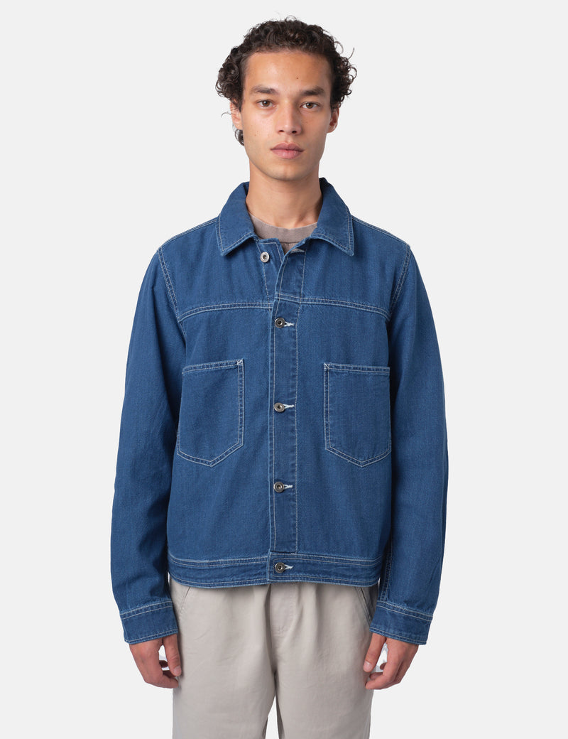 Bhode Denim Jacket - Washed Indigo Blue