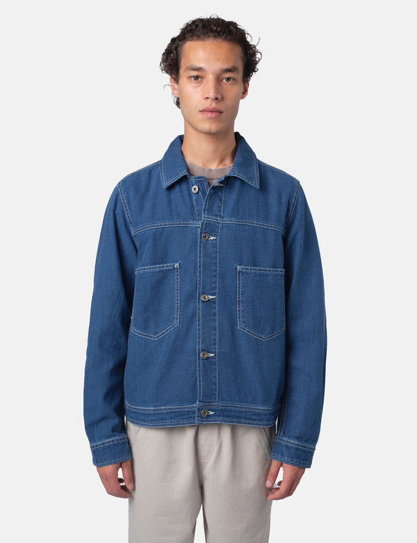 Bhode Denim Jacket - Washed Indigo Blue