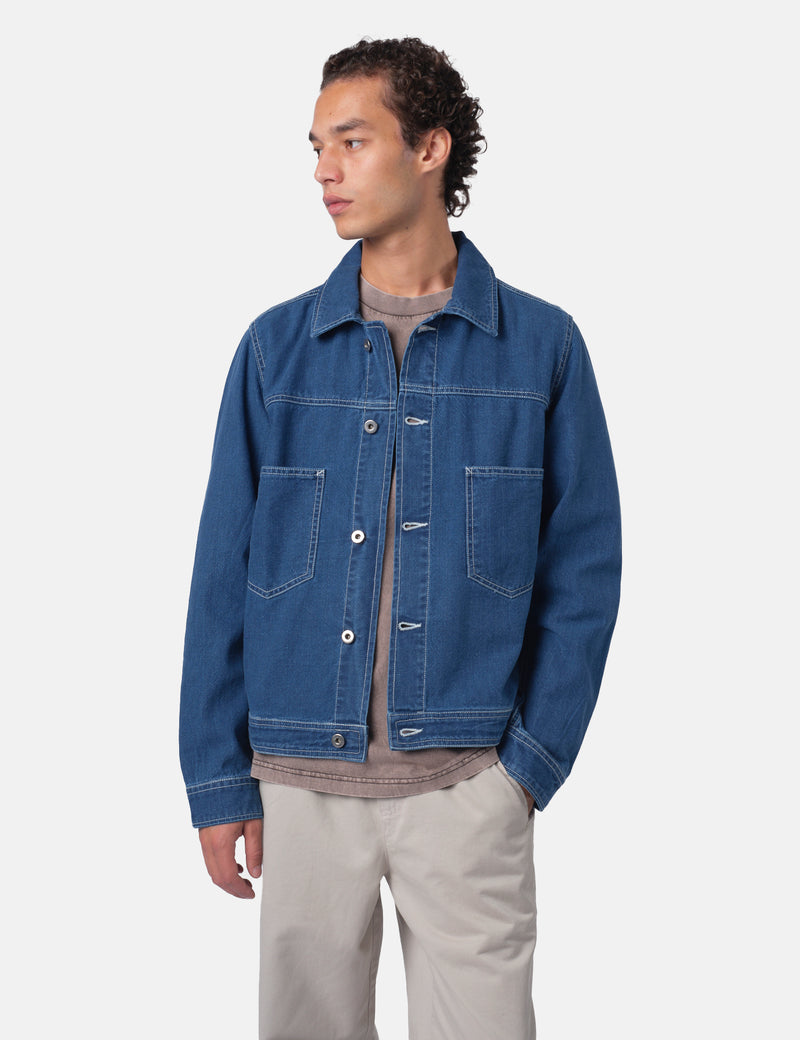 Bhode Denim Jacket - Washed Indigo Blue