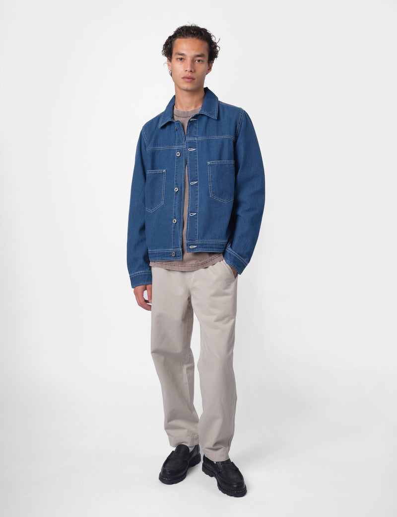 Bhode Denim Jacket - Washed Indigo Blue
