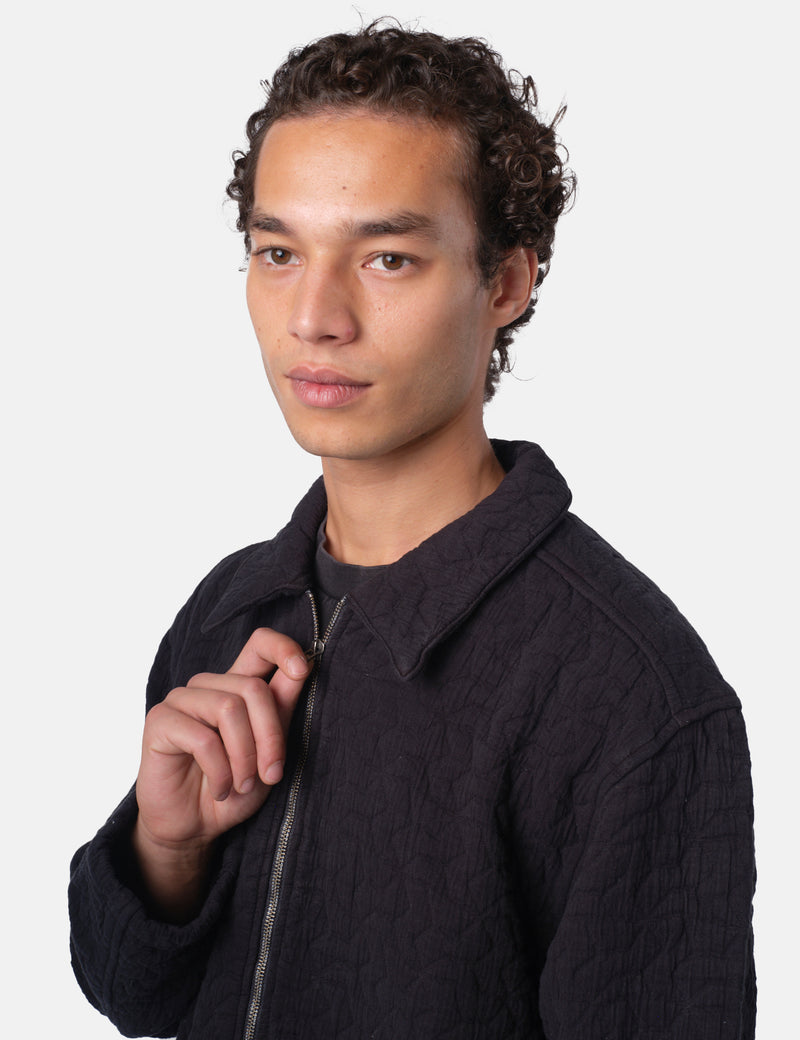 Bhode Textured Zip Jacket - Black