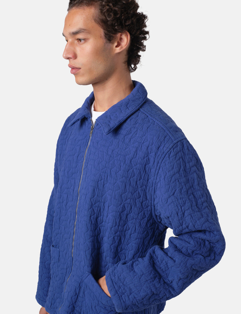 Bhode Textured Zip Jacket - Indigo Blue