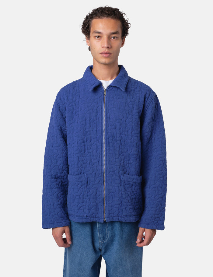 Bhode Textured Zip Jacket Indigo Blue