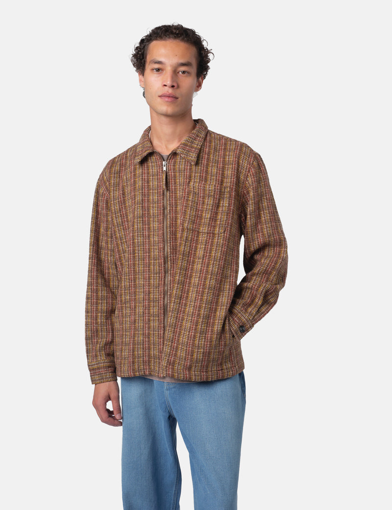 Bhode Zip Shirt (Slubby) - Brown