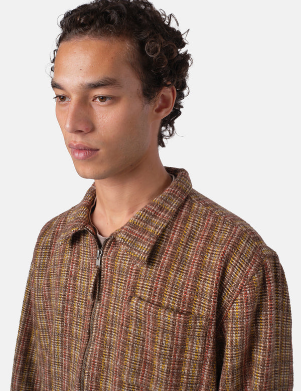 Bhode Zip Shirt (Slubby) - Brown