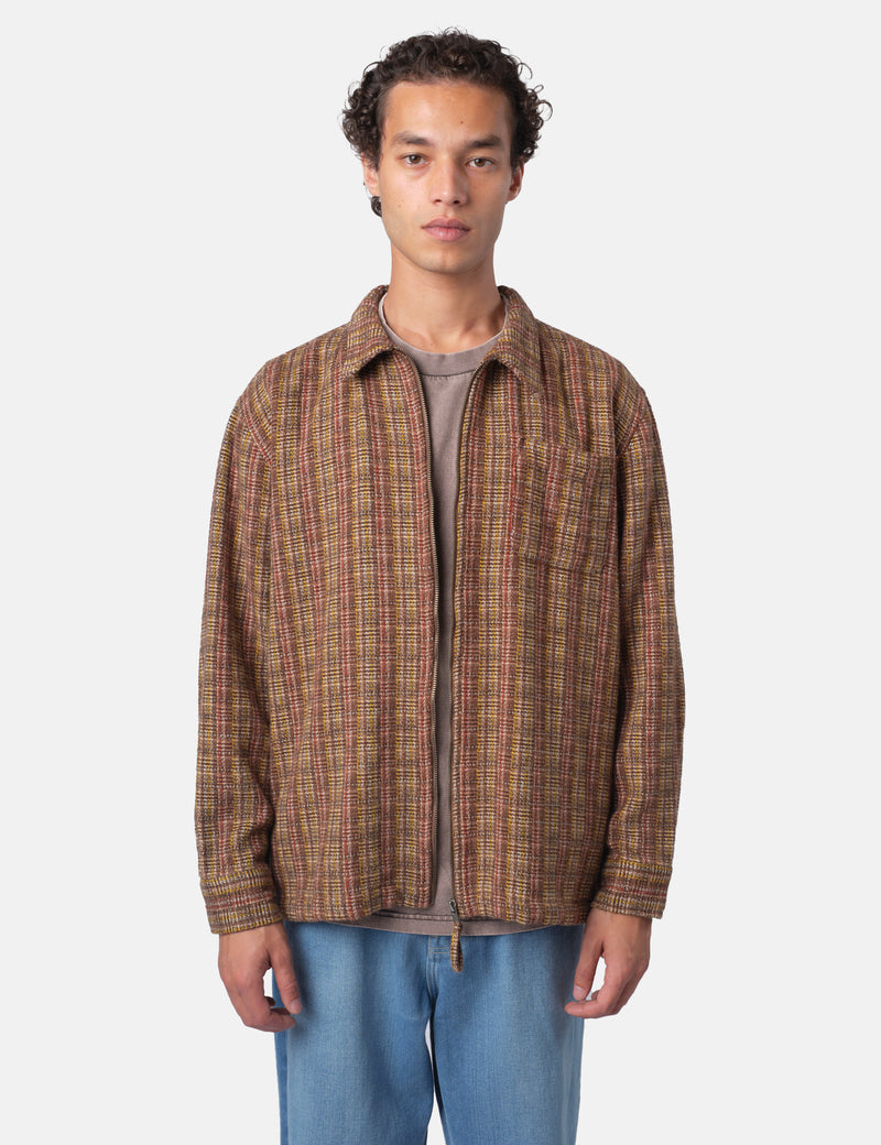 Bhode Zip Shirt (Slubby) - Brown