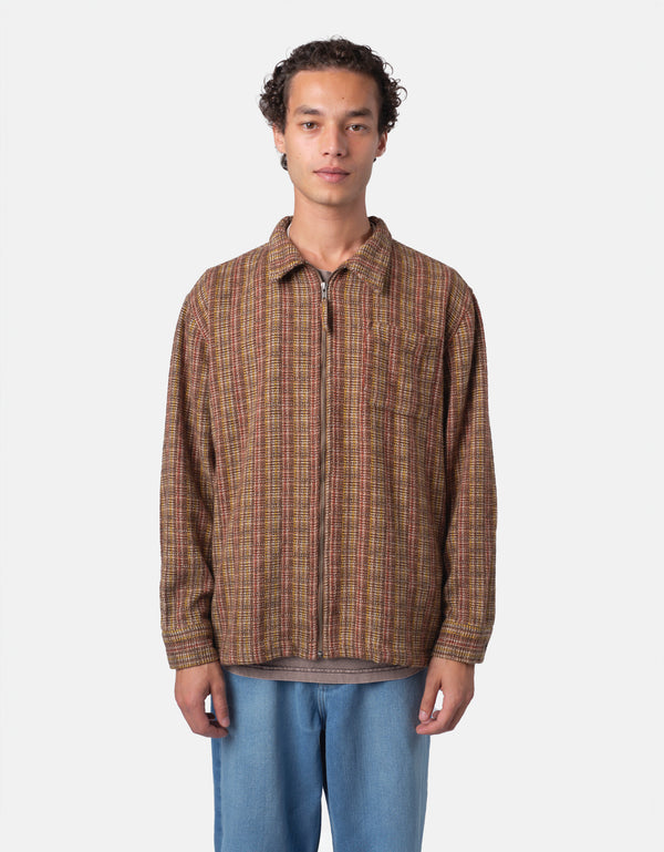 Bhode Zip Shirt (Slubby) - Brown