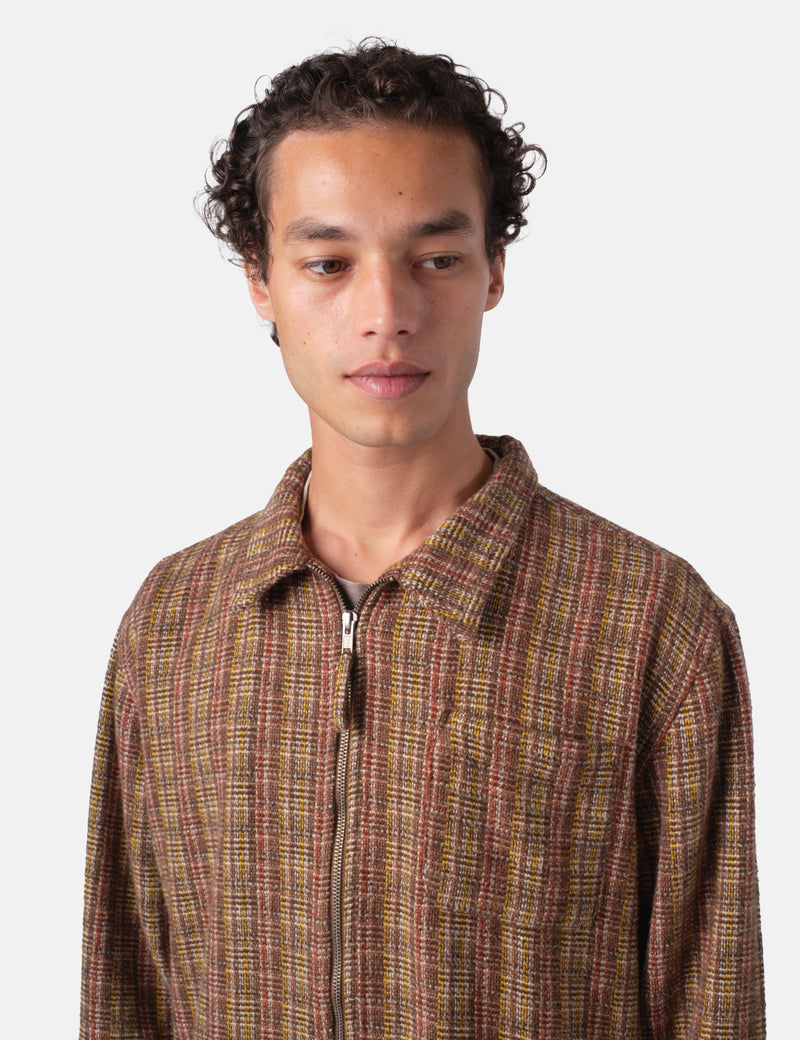 Bhode Zip Shirt (Slubby) - Brown