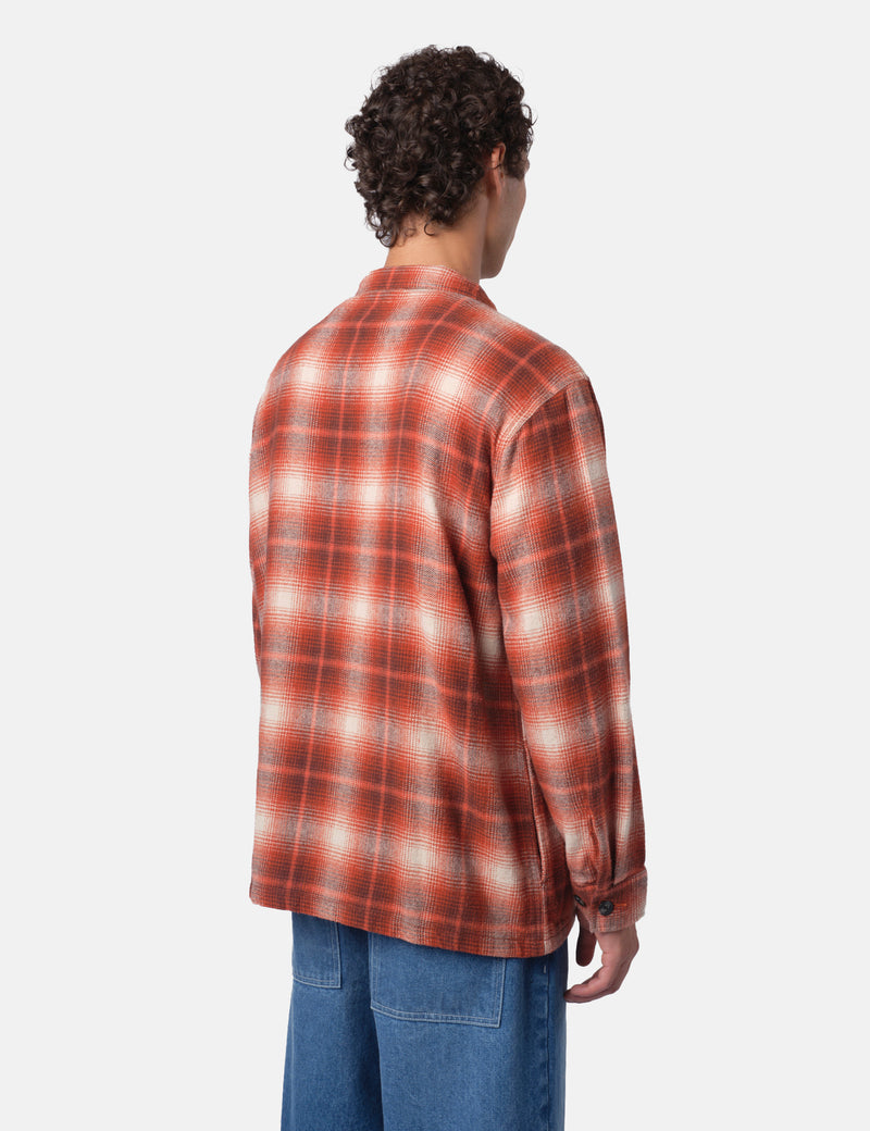 Bhode Zip Shirt Shadow Check - Rust