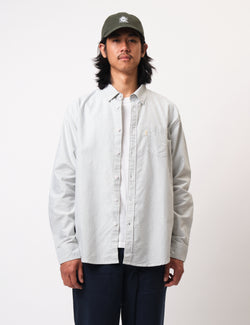 Bhode Oxford Stripe Shirt - White/Olive Green