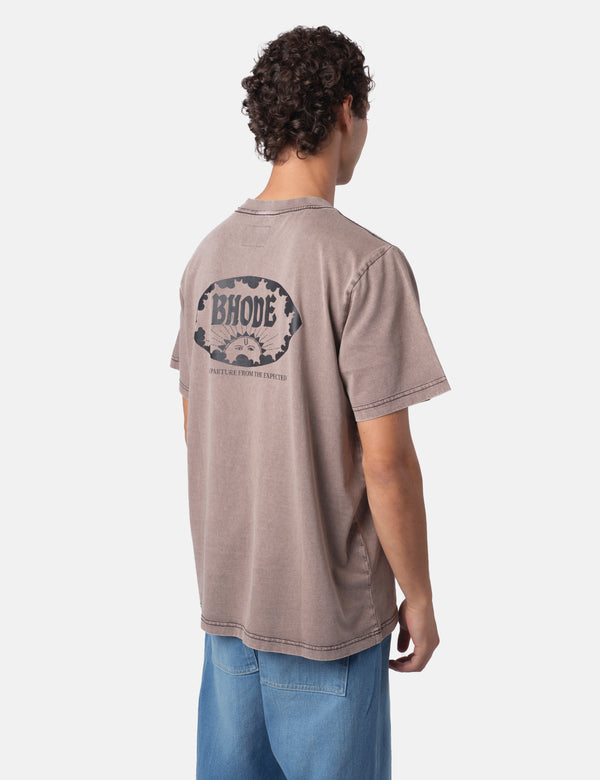 Bhode Tamil Eye Pigment Dyed T-Shirt - Used Grey