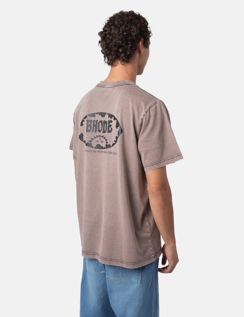 Bhode Tamil Eye Pigment Dyed T-Shirt - Used Grey
