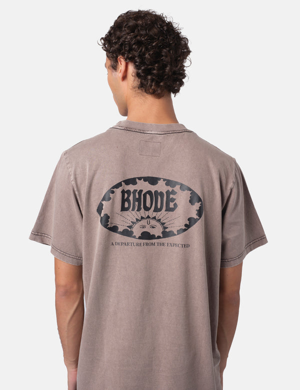 Bhode Tamil Eye Pigment Dyed T-Shirt - Used Grey